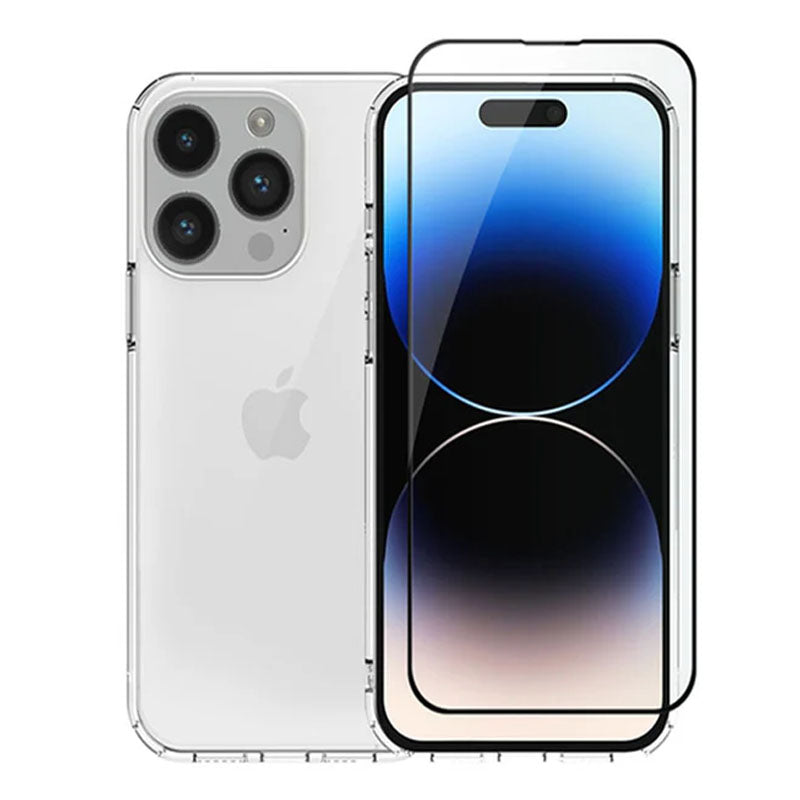 Gorrila Transparent Case + Tempered Glass Screen Protector For Apple iPhone 15 Pro / iPhone 15 Pro Max Gorrila Transparent Case + Tempered Glass Screen Protector For Apple iPhone 15 Pro / iPhone 15 Pro Max